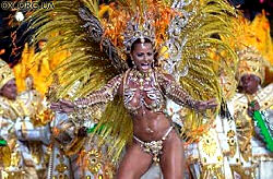 Бразилия. Красочный карнавал в Рио-де-Жанейро.